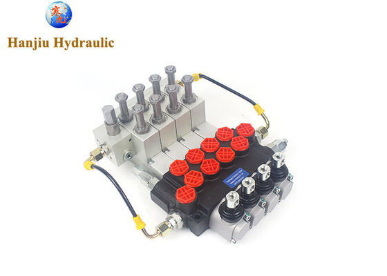 AKON Hydrauliczny zawór monoblokowy, zawór pneumatyczno-elektryczny z 4 suwakami